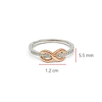 10K White & Rose Gold 0.05cttw Diamond Infinity Ring