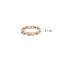 10K White & Rose Gold 0.05cttw Diamond Heart Ring, size 6.5