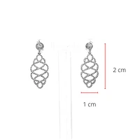 14K White Gold 0.52cttw Round Cut Diamond Dangle Earrings