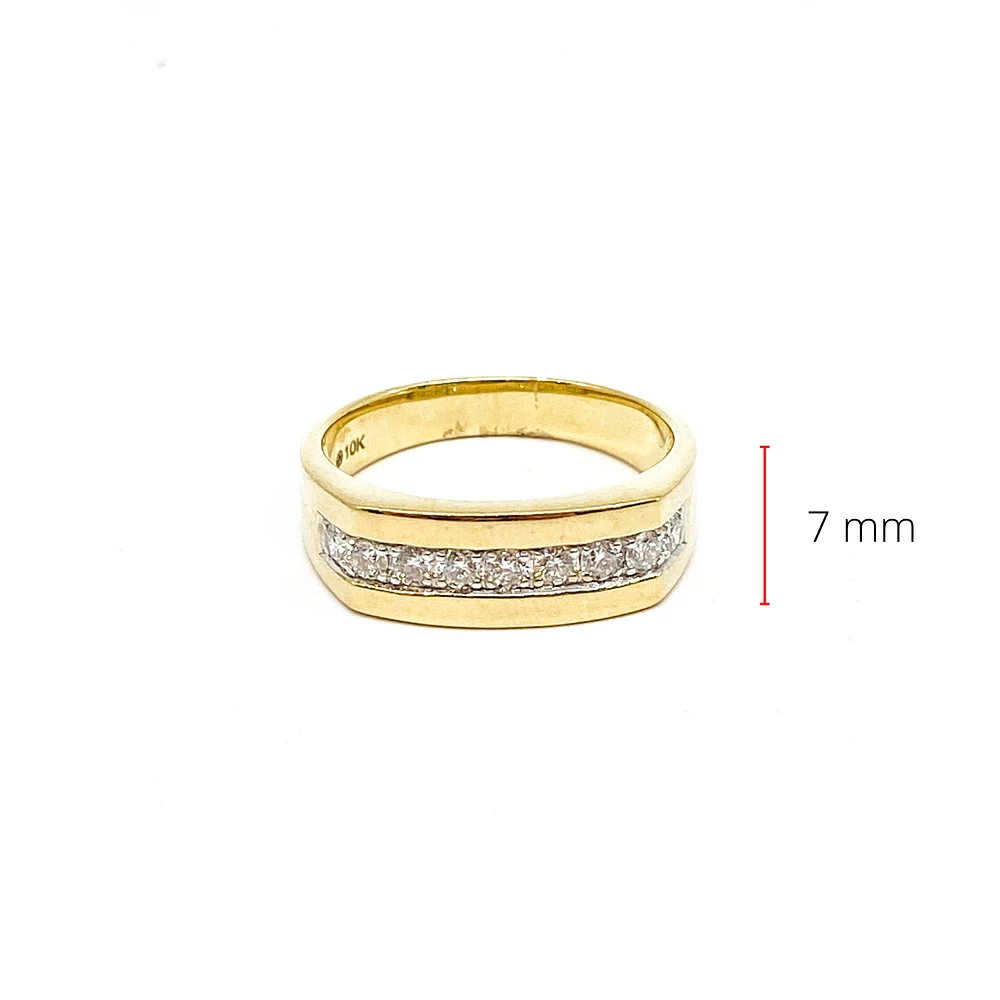 10K Yellow Gold 0.50ttw Gents Diamond Ring, size 10