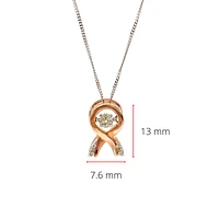 10K Rose Gold & White Gold 0.10cttw Diamond Pendant, 18"