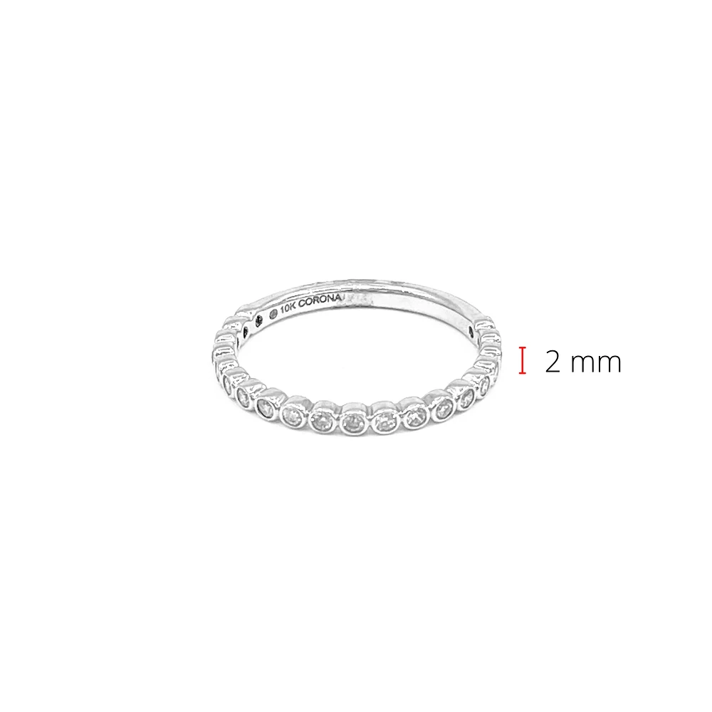10K White Gold0.27cttw Diamond Ring/Band, size 6.5