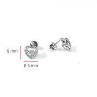 10K White Gold 0.35cttw Round Brilliant Cut Diamond Pulse Dangle Stud Earrings