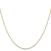 14K Gold 1mm D/C Open Long Link Cable Chain - /