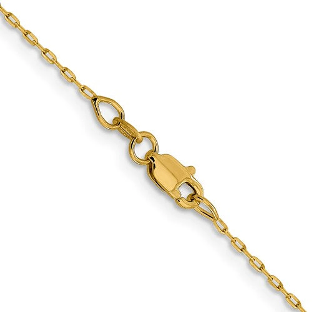 14K Gold 1mm D/C Open Long Link Cable Chain - /