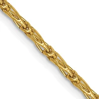 14K 1.6mm Diamond Cut Long Link Franco Chain - / Gold