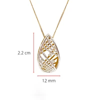 10K White & Yellow Gold 0.06cttw Diamond Pendant, 18"