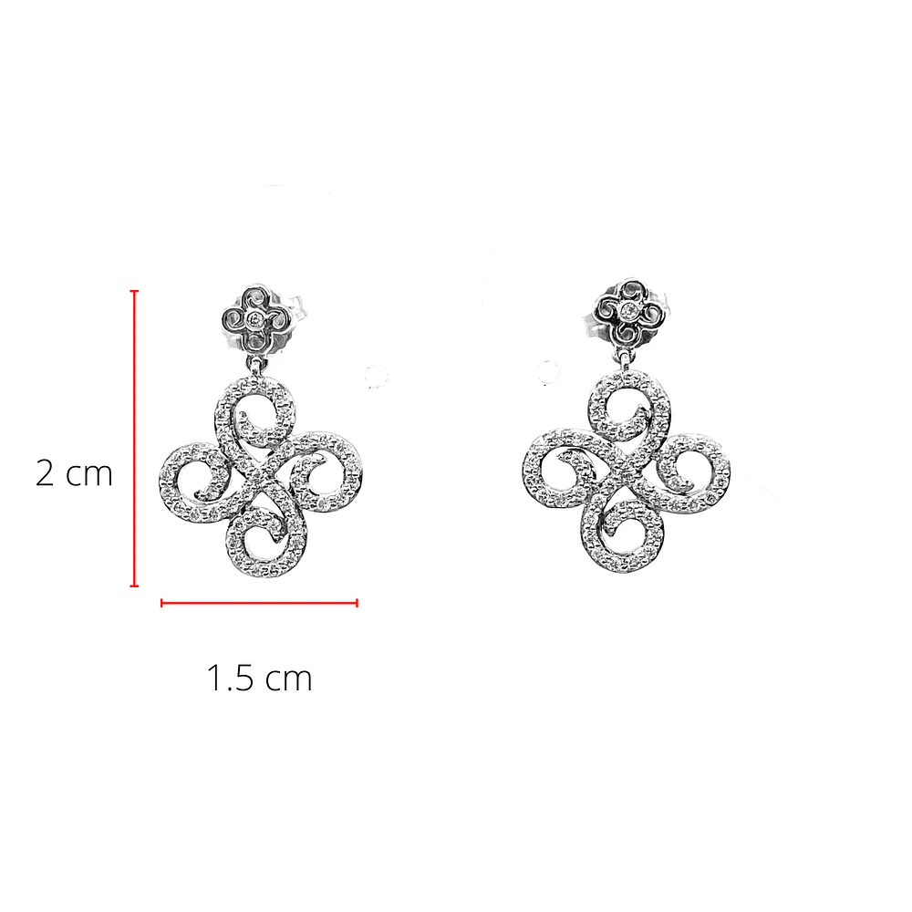 10K White Gold 0.50cttw Diamond Chandelier Dangle Drop Earrings