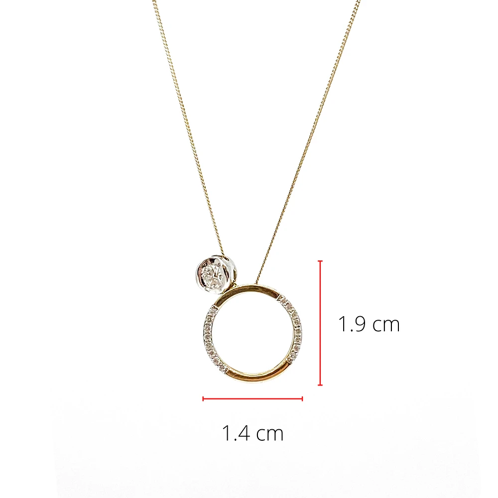 10K White & Yellow Gold 0.137cttw Canadian Diamond Eternity Necklace, 18"