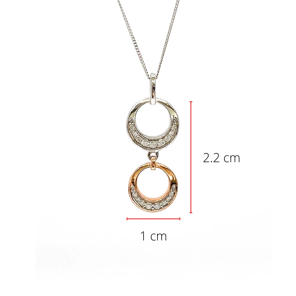 10K White & Rose Gold 0.39cttw Diamond Pendant, 18"