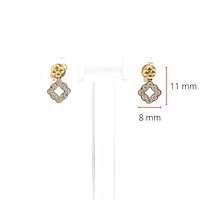 10K White & Yellow Gold 0.25cttw Diamond Stud/Dangle/Drop Earrings