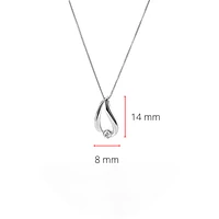 10K White Gold 0.035cttw Canadian Diamond Necklace, 18"