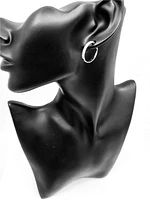 10K White Gold Diamond Hoop / Huggie Earring 0.50cttw