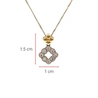 10K White & Yellow Gold 0.25cttw Diamond Pendant, 18"