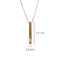 10K Yellow Gold 0.072cttw Diamond Pendant, 18"