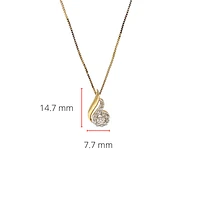 10K Yellow Gold 0.17ttw Canadian Diamond Halo Necklace, 18"