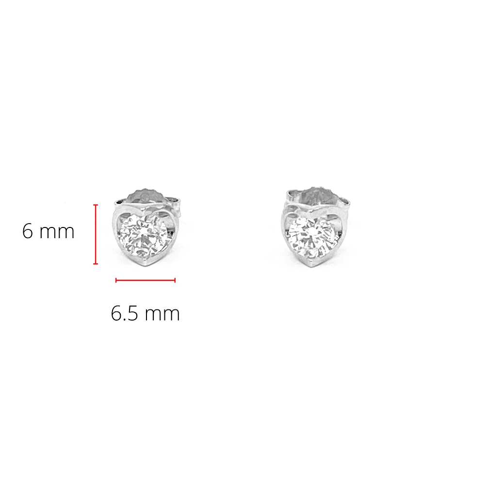 14K White Gold 0.70cttw Canadian Diamond Mezza Luna Earrings with Screw Backs