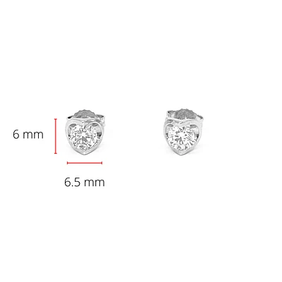 14K White Gold 0.70cttw Canadian Diamond Mezza Luna Earrings with Screw Backs