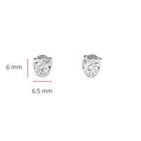 14K White Gold 0.70cttw Canadian Diamond Mezza Luna Earrings with Screw Backs