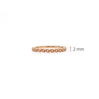 10K Rose Gold 0.07cttw Round Cut Diamond Ring, size 6.5