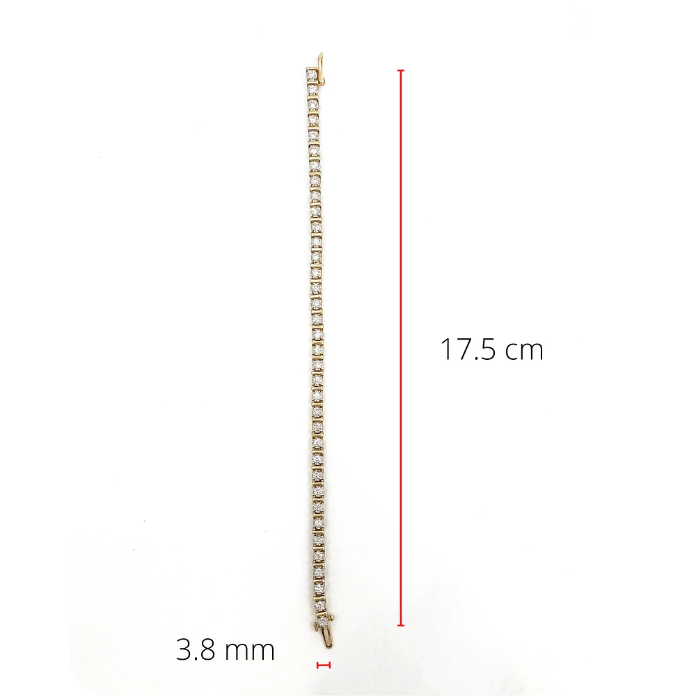 10K Yellow Gold 2.00cttw Diamond Tennis Bracelet, 7"