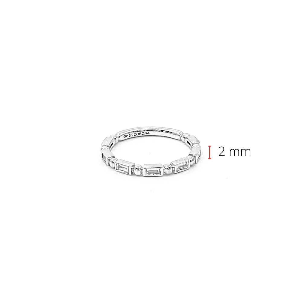 10K White Gold 0.30cttw Baguette Cut Diamond Ring, size 6.5