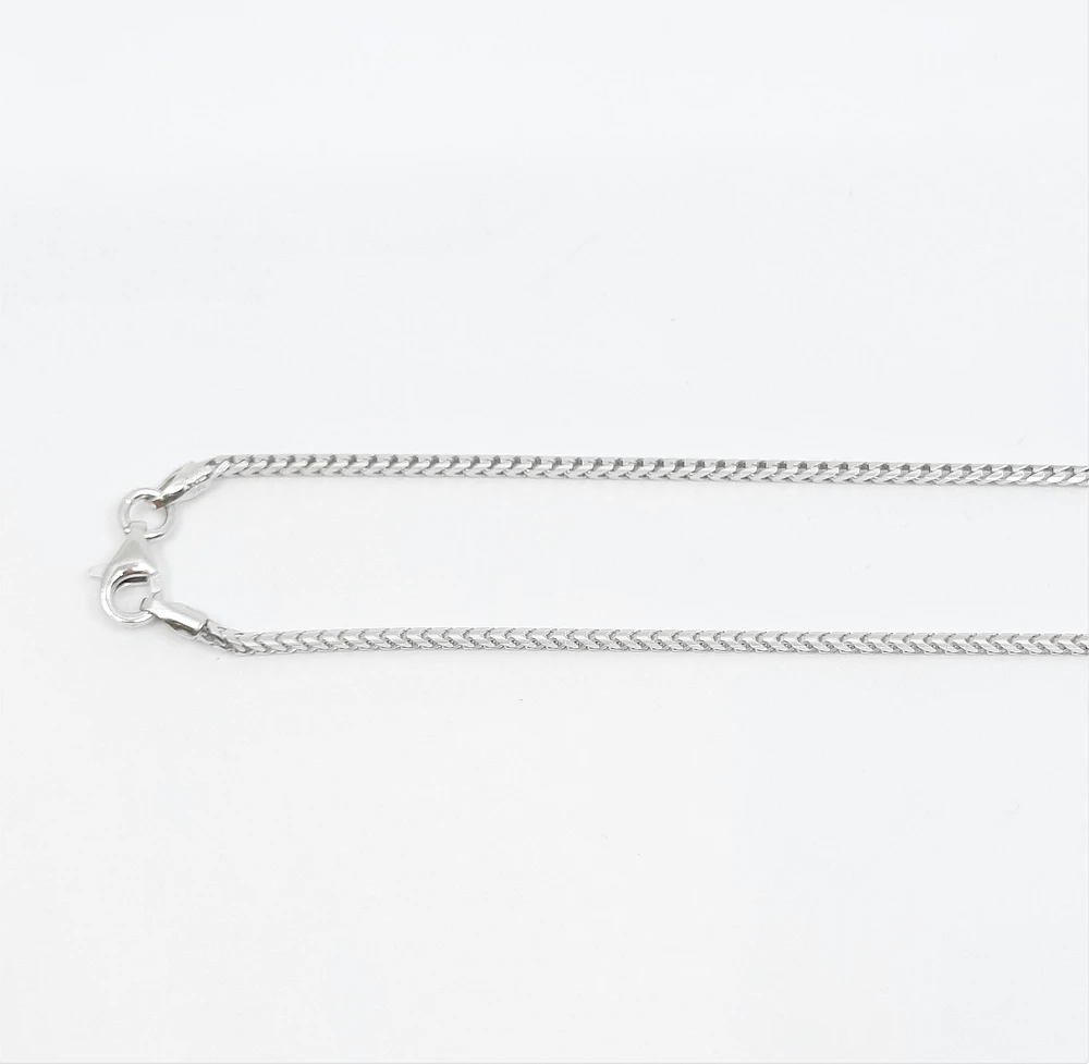 925 Sterling Silver 1.5mm Rhodium Plated Franco Chain with Lobster Clasp - 18 Inches
