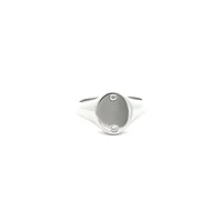 Silver 925 High Polish Cubic Zirconia Engravable Ring