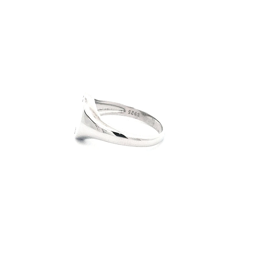 Silver 925 High Polish Cubic Zirconia Engravable Ring