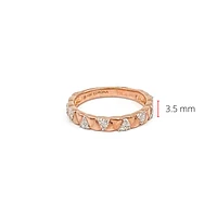 10K Rose Gold 0.19cttw Diamond Ring, size 6.5