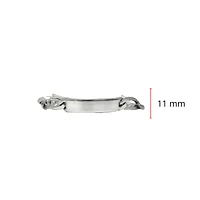 925 Sterling Silver 10.9mm Figaro I.D. Rhodium Plated Bracelet with Lobster Clasp - 9 Inches