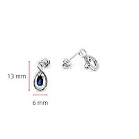 10K White Gold 0.70cttw Genuine Sapphire Earrings