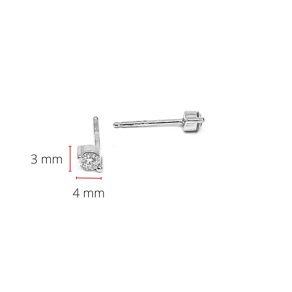 10K White Gold 0.15cttw Diamond Stud Earrings