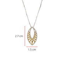 10K White & Yellow Gold 0.25cttw Diamond Pendant, 18"