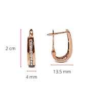 10K Rose Gold 1.00cttw Diamond Hoop Huggie Hinged Earrings