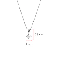 10K White Gold 0.123cttw Princess Cut Canadian Diamond Pendant, 18"