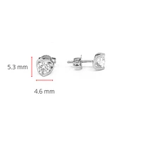 14K White Gold 0.30cttw Canadian Diamond Mezza Luna Earrings with Screw Backs