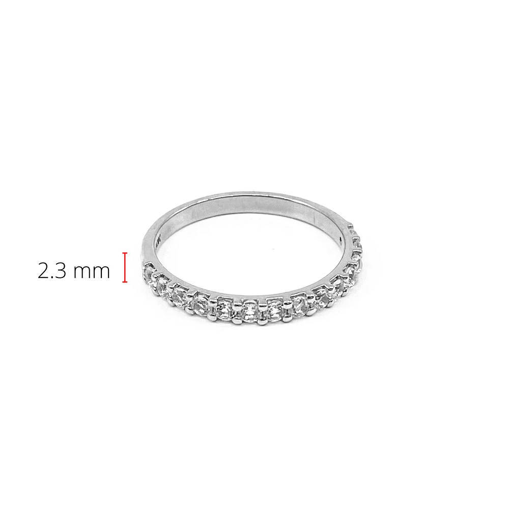 10K White Gold 0.56cttw Genuine White Topaz  Ring, size 6.5
