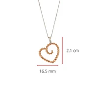 10K White & Rose Gold 0.04cttw Diamond Heart Pendant, 18"