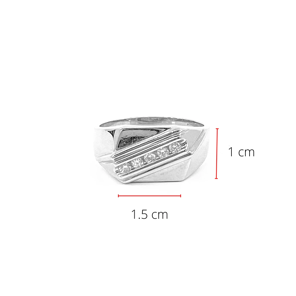 10K White Gold 0.20cttw Gents Diamond Ring, size 10