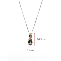 10K White and Rose Gold 1.00cttw Mystic Topaz & 0.012cttw Diamond Pendant, 18"