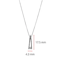 10K White Gold 0.086cttw Canadian Diamond Necklace, 18"