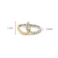 10K White & Yellow Gold 0.25cttw Diamond Ring, 6.5 - / 4.5