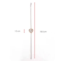 14K White & Rose Gold 0.05cttw Canadian Diamond Bracelet, 7"