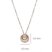10K White & Rose Gold 0.38cttw Diamond Eternity / Double Circle Necklace, 18"