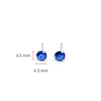 10K White Gold 0.60cttw Genuine Sapphire Stud Earrings