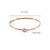 10K Rose Gold 0.25cttw Diamond Bangle, 7"