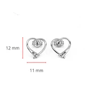 10K White Gold 0.02cttw Diamond Heart Stud Earrings