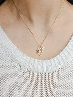 10K 2 Tone Gold Diamond Heart Necklace - 18"