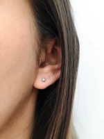 10K White Gold 0.16cttw Round Cut Canadian Diamond Stud Earrings